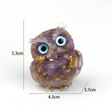 Maxbell Natural Crystal Stone Gravel Owl Figurine Home Decor Collectible Owl Statue StyleD