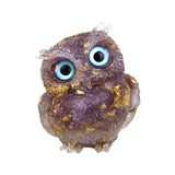 Maxbell Natural Crystal Stone Gravel Owl Figurine Home Decor Collectible Owl Statue StyleD