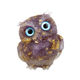 Maxbell Natural Crystal Stone Gravel Owl Figurine Home Decor Collectible Owl Statue StyleD