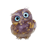 Maxbell Natural Crystal Stone Gravel Owl Figurine Home Decor Collectible Owl Statue StyleD