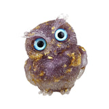 Maxbell Natural Crystal Stone Gravel Owl Figurine Home Decor Collectible Owl Statue StyleD