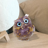 Maxbell Natural Crystal Stone Gravel Owl Figurine Home Decor Collectible Owl Statue StyleD
