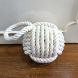 Maxbell Rope Knot Door Stop Sailors Knot Hessian Novelty Old Style for Beach House white