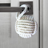 Maxbell Rope Knot Door Stop Sailors Knot Hessian Novelty Old Style for Beach House white