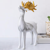 Maxbell Modern Couple Deer Statue Figurine Sculpture for Living Room Home Ornament White
