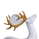 Maxbell Modern Couple Deer Statue Figurine Sculpture for Living Room Home Ornament White