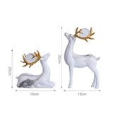 Maxbell Modern Couple Deer Statue Figurine Sculpture for Living Room Home Ornament White