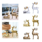 Maxbell Modern Couple Deer Statue Figurine Sculpture for Living Room Home Ornament White