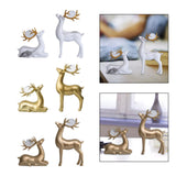 Maxbell Modern Couple Deer Statue Figurine Sculpture for Living Room Home Ornament White
