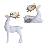 Maxbell Modern Couple Deer Statue Figurine Sculpture for Living Room Home Ornament White
