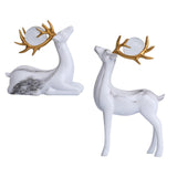 Maxbell Modern Couple Deer Statue Figurine Sculpture for Living Room Home Ornament White