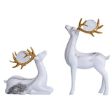 Maxbell Modern Couple Deer Statue Figurine Sculpture for Living Room Home Ornament White
