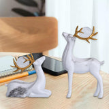 Maxbell Modern Couple Deer Statue Figurine Sculpture for Living Room Home Ornament White