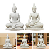 Maxbell Buddha Resin Statue Meditation Figurines Home Tabletop Collectible Sculpture White