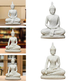 Maxbell Buddha Resin Statue Meditation Figurines Home Tabletop Collectible Sculpture White