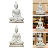 Maxbell Buddha Resin Statue Meditation Figurines Home Tabletop Collectible Sculpture White