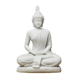 Maxbell Buddha Resin Statue Meditation Figurines Home Tabletop Collectible Sculpture White