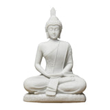 Maxbell Buddha Resin Statue Meditation Figurines Home Tabletop Collectible Sculpture White