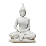 Maxbell Buddha Resin Statue Meditation Figurines Home Tabletop Collectible Sculpture White