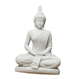 Maxbell Buddha Resin Statue Meditation Figurines Home Tabletop Collectible Sculpture White