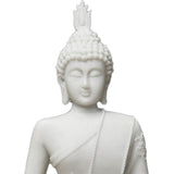 Maxbell Buddha Resin Statue Meditation Figurines Home Tabletop Collectible Sculpture White