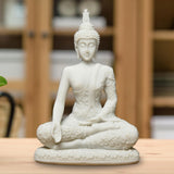 Maxbell Buddha Resin Statue Meditation Figurines Home Tabletop Collectible Sculpture Beige
