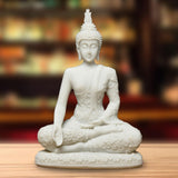 Maxbell Buddha Resin Statue Meditation Figurines Home Tabletop Collectible Sculpture Beige