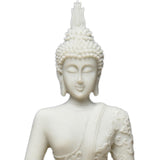Maxbell Buddha Resin Statue Meditation Figurines Home Tabletop Collectible Sculpture Beige