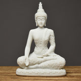 Maxbell Buddha Resin Statue Meditation Figurines Home Tabletop Collectible Sculpture Beige