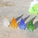 Maxbell Small Crystal Christmas Tree Figurine Crafts Office Living Room Holiday Blue