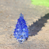 Maxbell Small Crystal Christmas Tree Figurine Crafts Office Living Room Holiday Blue