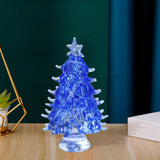 Maxbell Small Crystal Christmas Tree Figurine Crafts Office Living Room Holiday Blue