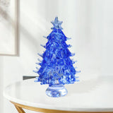 Maxbell Small Crystal Christmas Tree Figurine Crafts Office Living Room Holiday Blue