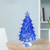 Maxbell Small Crystal Christmas Tree Figurine Crafts Office Living Room Holiday Blue