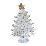 Maxbell Small Crystal Christmas Tree Figurine Crafts Office Living Room Holiday Transparent