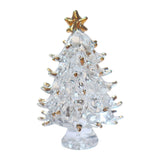 Maxbell Small Crystal Christmas Tree Figurine Crafts Office Living Room Holiday Transparent