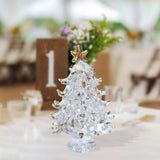 Maxbell Small Crystal Christmas Tree Figurine Crafts Office Living Room Holiday Transparent