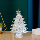 Maxbell Small Crystal Christmas Tree Figurine Crafts Office Living Room Holiday Transparent