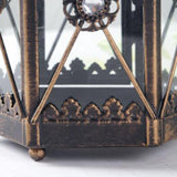 Maxbell Candle Holder Lantern Wind Lamp Candlestick Hanging for Garden Wedding Yard Black