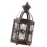 Maxbell Candle Holder Lantern Wind Lamp Candlestick Hanging for Garden Wedding Yard Black