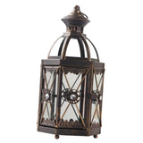 Maxbell Candle Holder Lantern Wind Lamp Candlestick Hanging for Garden Wedding Yard Black