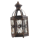 Maxbell Candle Holder Lantern Wind Lamp Candlestick Hanging for Garden Wedding Yard Black