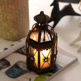 Maxbell Candle Holder Lantern Wind Lamp Candlestick Hanging for Garden Wedding Yard Black