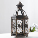 Maxbell Candle Holder Lantern Wind Lamp Candlestick Hanging for Garden Wedding Yard Black