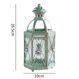 Maxbell Candle Holder Lantern Wind Lamp Candlestick Hanging for Garden Wedding Yard Green