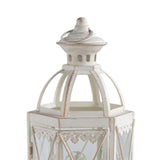 Maxbell Candle Holder Lantern Wind Lamp Candlestick Hanging for Garden Wedding Yard White