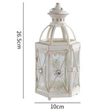 Maxbell Candle Holder Lantern Wind Lamp Candlestick Hanging for Garden Wedding Yard White