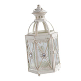 Maxbell Candle Holder Lantern Wind Lamp Candlestick Hanging for Garden Wedding Yard White