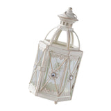 Maxbell Candle Holder Lantern Wind Lamp Candlestick Hanging for Garden Wedding Yard White