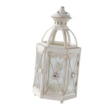 Maxbell Candle Holder Lantern Wind Lamp Candlestick Hanging for Garden Wedding Yard White
